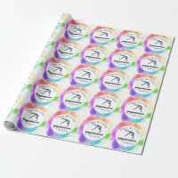 Gymnastics Birthday Balance Beam Watercolor Stänk