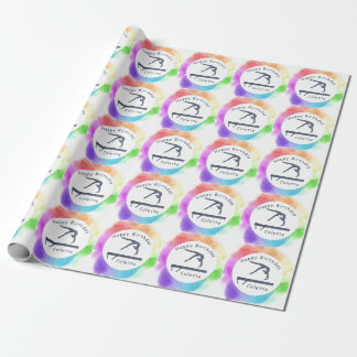 Gymnastics Birthday Balance Beam Watercolor Stänk Presentpapper