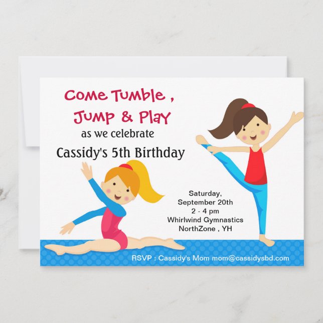 Gymnastics Birthday-inbjudningar Inbjudningar (Framsida)