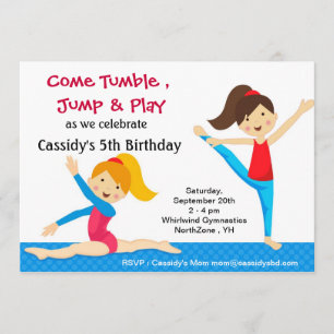 Gymnastics Birthday-inbjudningar Inbjudningar