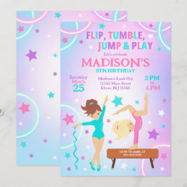 Gymnastics Birthday Invitation Gymnastics Party Inbjudningar
