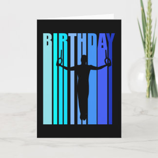 Gymnastics Birthday Male Gymnast Retro Style Rings Kort
