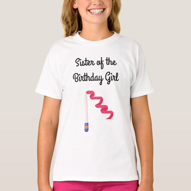 Gymnastics Birthday Sister T-Shirt (Framsida)