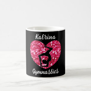 Gymnastics Black and Shock rosa Personlig Kaffemugg