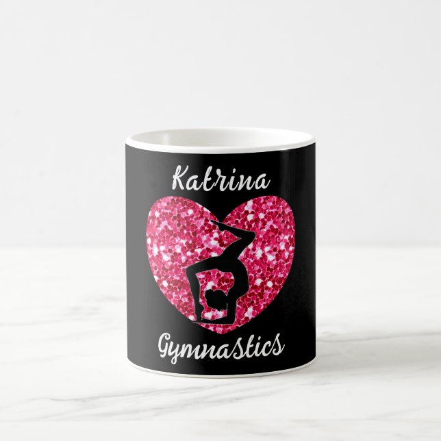 Gymnastics Black and Shock rosa Personlig Kaffemugg (Center)