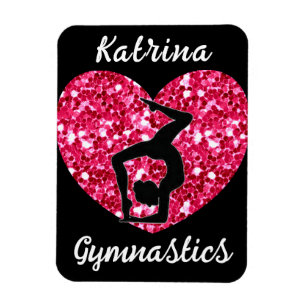 Gymnastics Black and Shock rosa Personlig Magnet