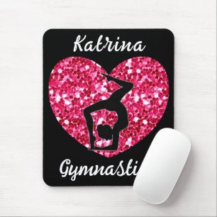 Gymnastics Black and Shock rosa Personlig Musmatta