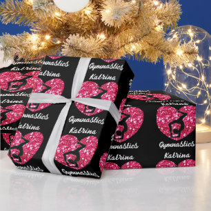Gymnastics Black and Shock rosa Personlig Presentpapper
