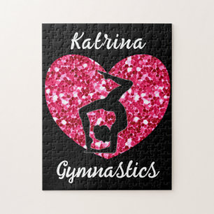 Gymnastics Black and Shock rosa Personlig Pussel