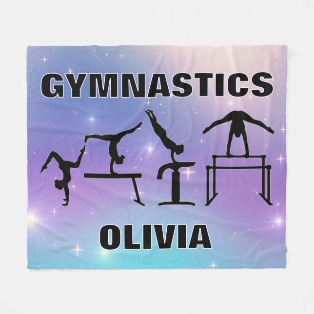 Gymnastics Blanket Lila Turcouise Fleecefilt (Framsidan (Horisontell))