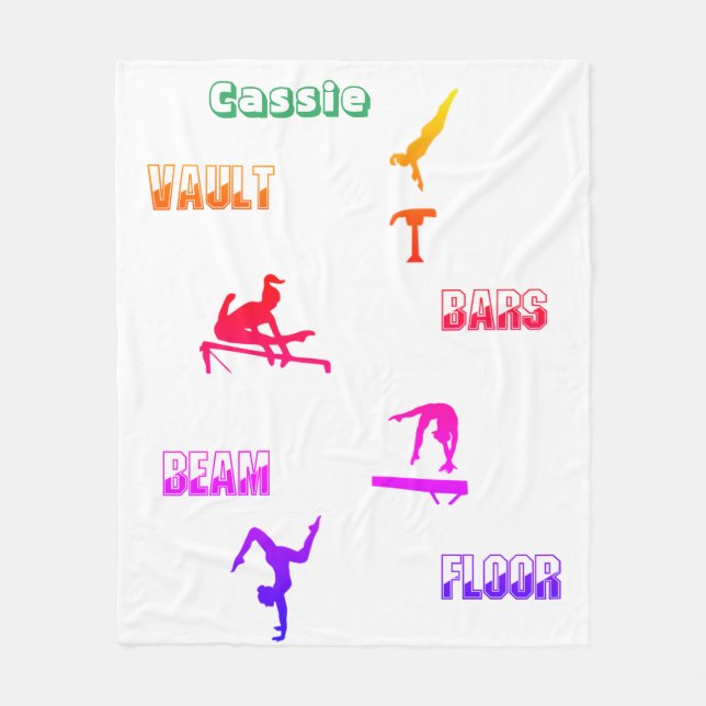 Gymnastics Blanket - Vault, Pub, Beam, Golv Fleecefilt (Framsidan)