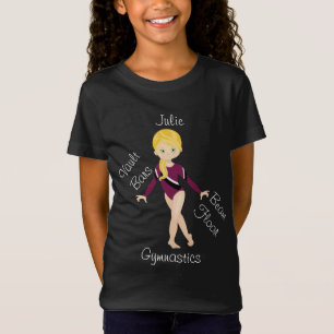 Gymnastics Blonde, Grönt Öga, Burgundy Leotard T Shirt