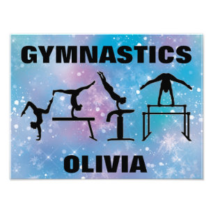 Gymnastics Blue Glam Fototryck