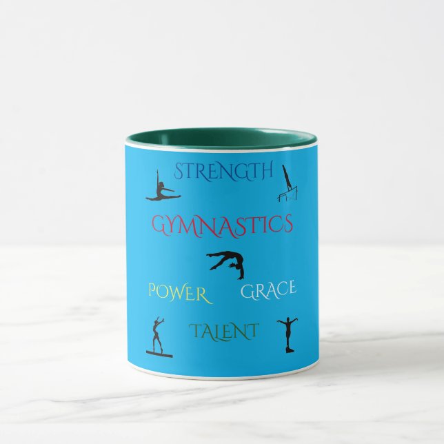 GYMNASTICS BLUE /GRÖNT TVÅ TONE MUGG. MUGG (Center)