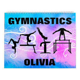 Gymnastics Blue Lila White Swirl Calendar Kalender