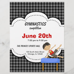 Gymnastics Boy Competition (svart) Reklamblad
