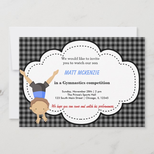Gymnastics Boy-konkurrens Inbjudningar (Framsida)