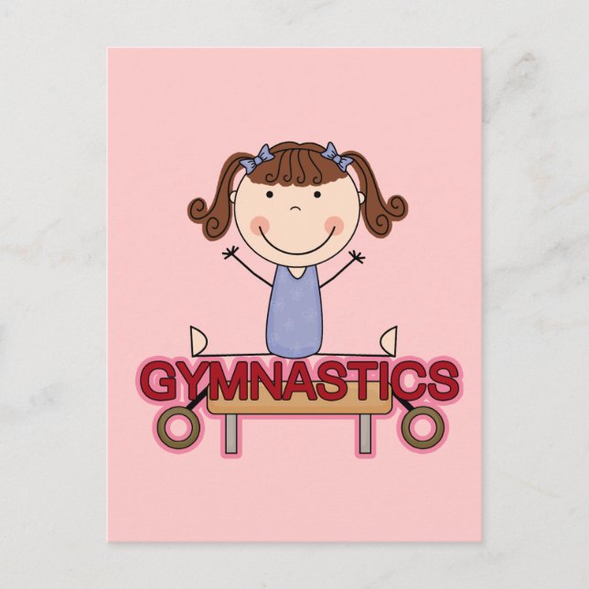 GYMNASTICS - Brunette Girl Splits Tshirts och Gift Vykort (Framsida)