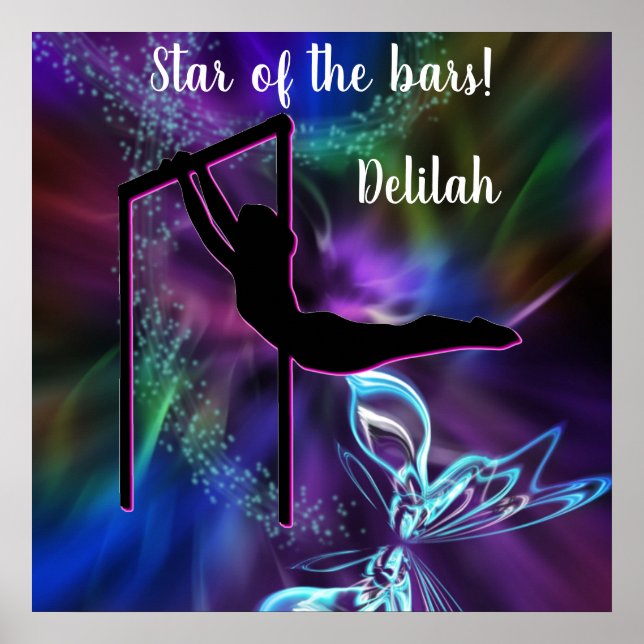 Gymnastics Butterfly Star of the Pub Personlig Poster (Framsidan)