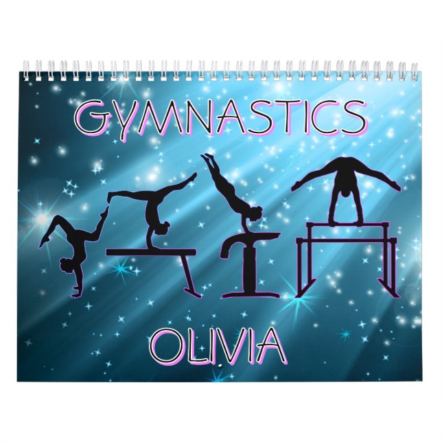 Gymnastics Calendar Blue Starburst Gymnastics Pose Kalender (Omslag)
