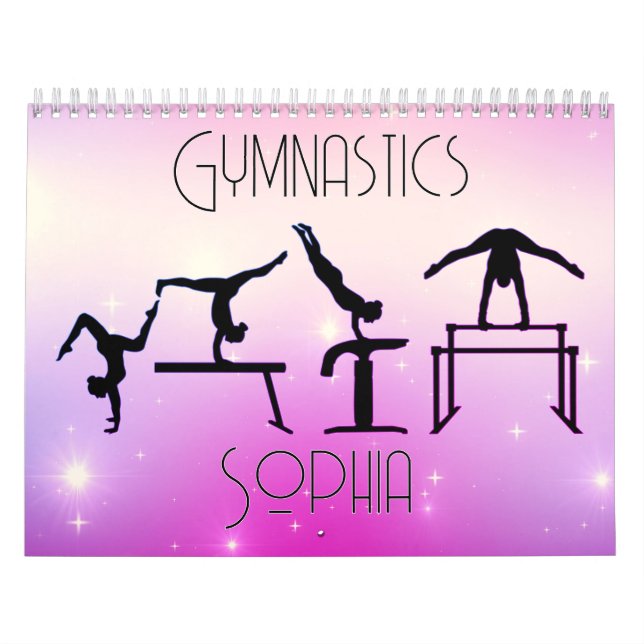 Gymnastics Calendar Rosa Lila Ombre Kalender (Omslag)