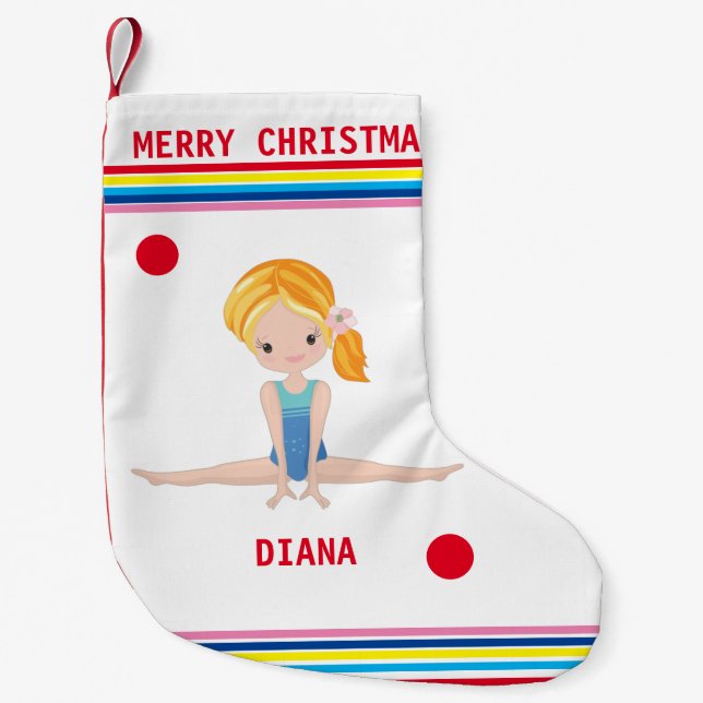 GYMNASTICS CHRISTMAS STOCKING FOR GIRLS. LITEN JULSTRUMPA (Framsidan)
