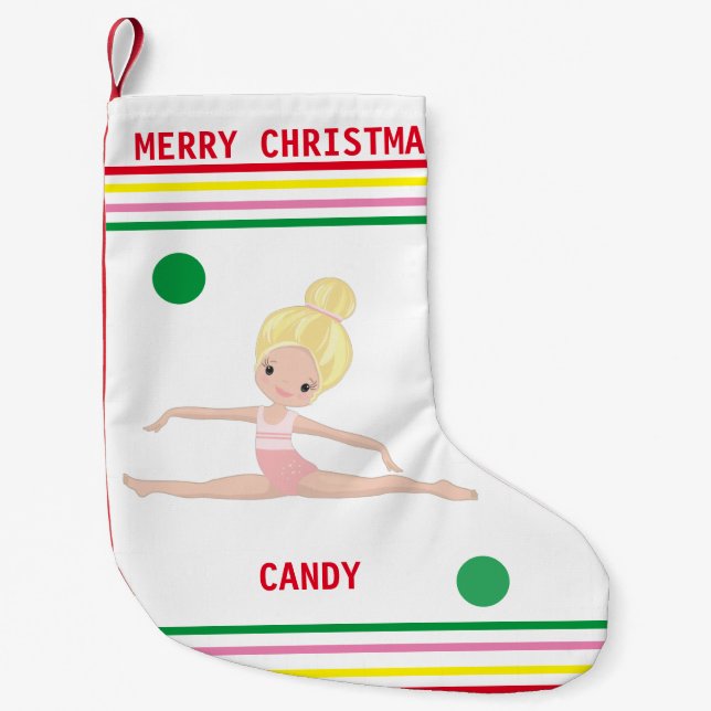 GYMNASTICS CHRISTMAS STOCKING FOR GIRLS. LITEN JULSTRUMPA (Framsidan)