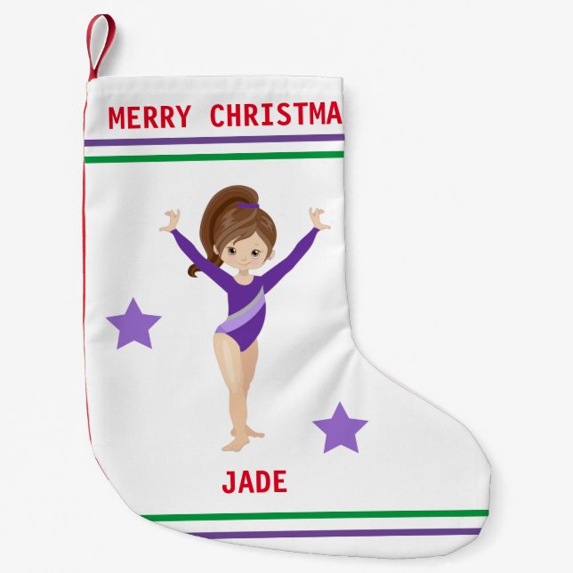 GYMNASTICS CHRISTMAS STOCKING FOR GIRLS. LITEN JULSTRUMPA (Framsidan)