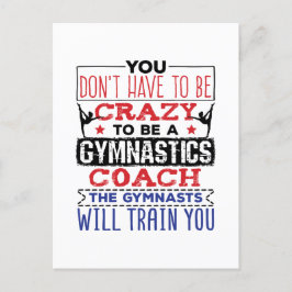 Gymnastics Coach Funny Appreciation Gift Crazy Vykort
