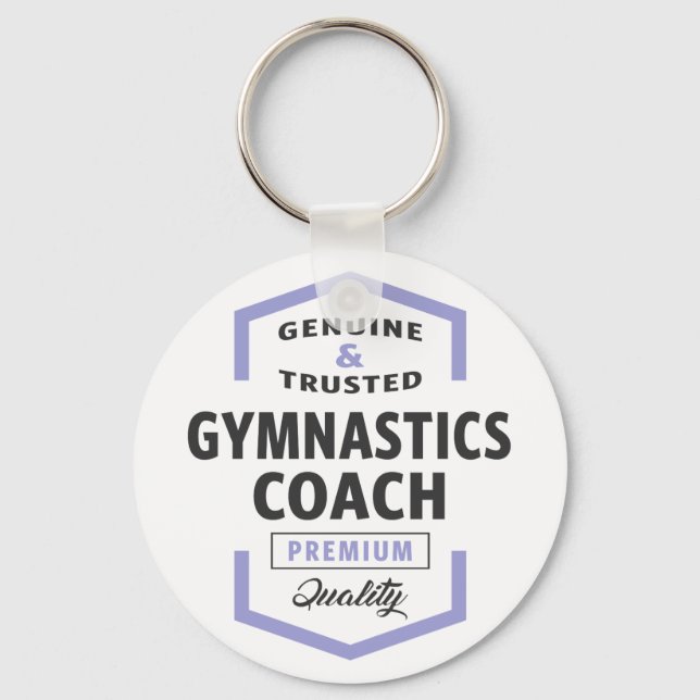 Gymnastics Coach Logotyp Gifts. Nyckelring (Framsida)
