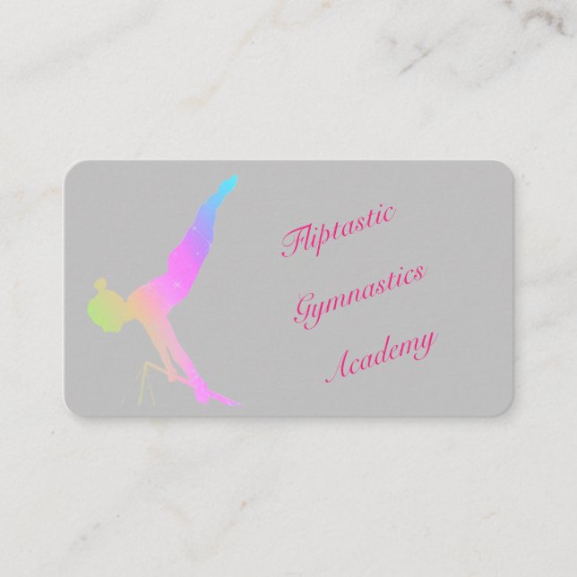 Gymnastics Colorful Pastel Font Visitkort (Framsida)