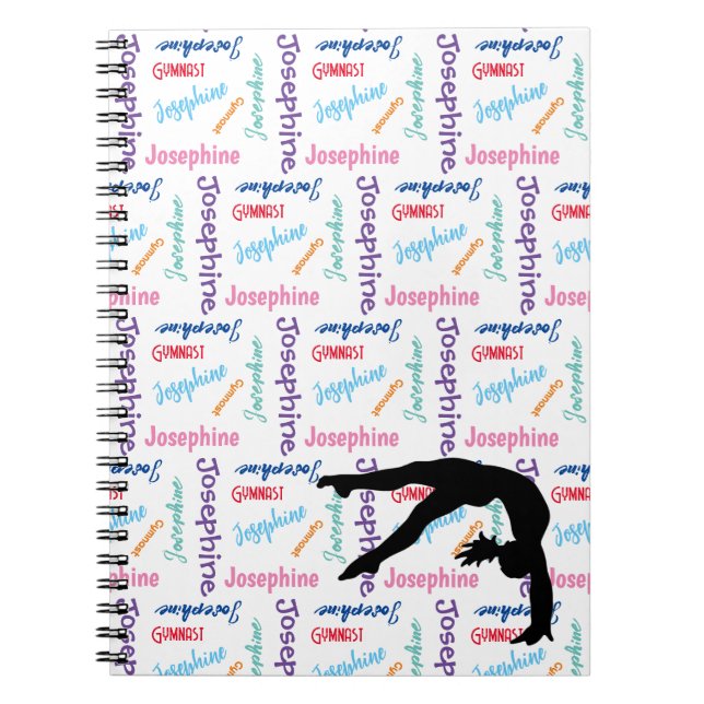 Gymnastics Dance Cheer Hennes Namn och sport övera Anteckningsbok (Framsidan)