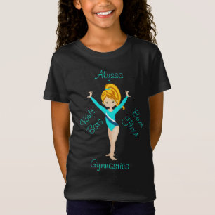 Gymnastics Deep Blonde, Hazel Ögon, Turquise Leo T Shirt
