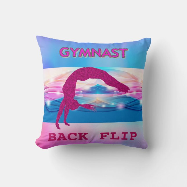 Gymnastics dekorativ kudde med gymnast. (Framsida)