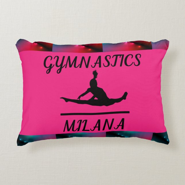Gymnastics dekorativ kudde med gymnast på ojämn pu (Framsidan)