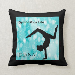 Gymnastics dekorativ kudde, personlig namn. kudde
