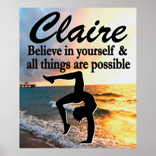 GYMNASTICS DREAMS PERSONALIZED GYMNAST POSTER (Framsidan)