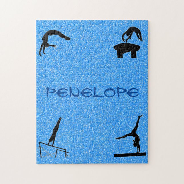 Gymnastics Events Blue Gnistra Puzzle Pussel (Vertikal)
