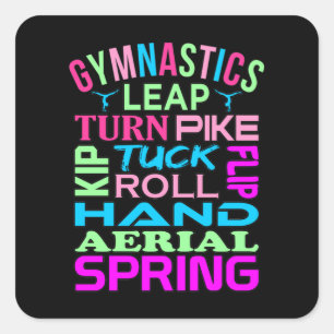 Gymnastics Facts Gymnast Gymnastic Sports Älskare Fyrkantigt Klistermärke