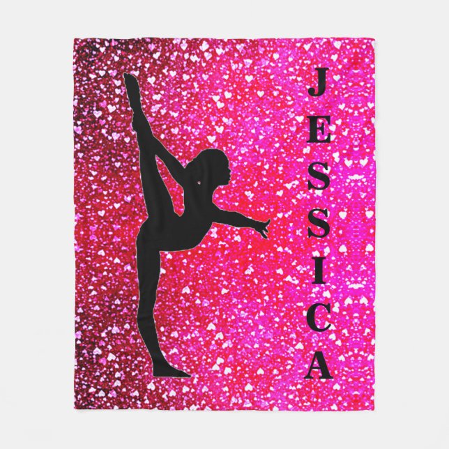 Gymnastics Falling Hearts Fleece Blanket (Framsidan)