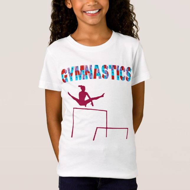 Gymnastics Färg Block Font T-Shirt (Framsida)