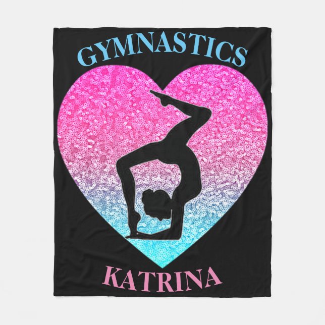 Gymnastics Fleece Blanket w/ Namn i Gymnast (Framsidan)
