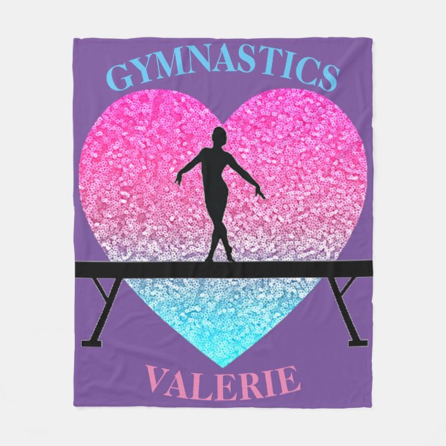 Gymnastics Fleece Blanket w/ Namn i Gymnast (Framsidan)