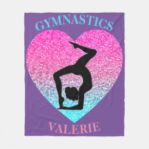 Gymnastics Fleece Blanket w/ Namn i Gymnast