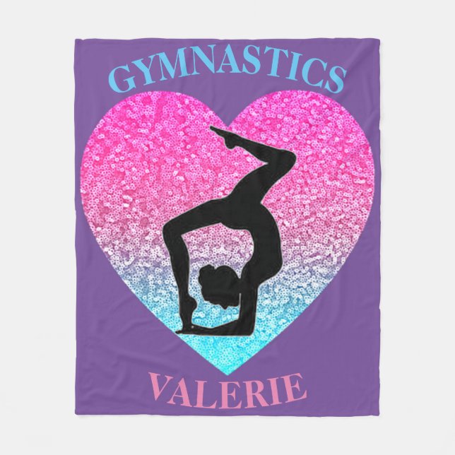 Gymnastics Fleece Blanket w/ Namn i Gymnast (Framsidan)