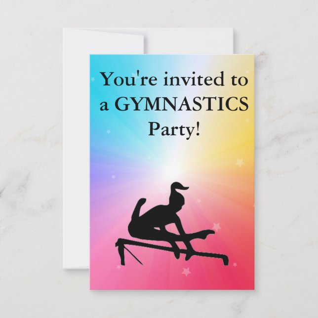 Gymnastics Födelsedagsfest inbjudan (Framsida)
