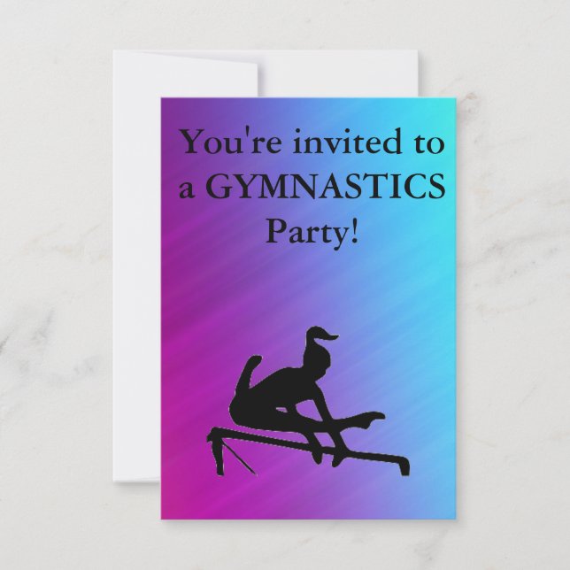 Gymnastics Födelsedagsfest inbjudan (Framsida)
