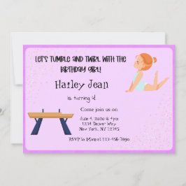 Gymnastics Födelsedagsfest inbjudan