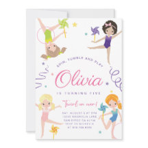 Gymnastics Födelsedagsfest inbjudan ・ Pinjul