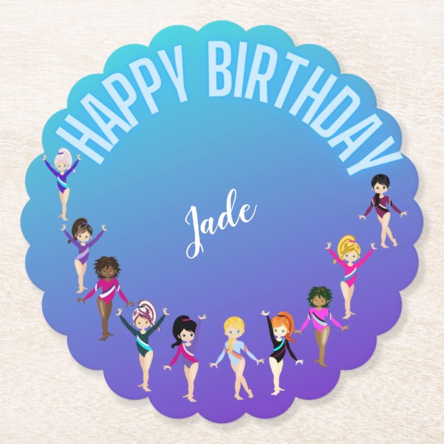 Gymnastics Friends "Grattis på födelsedagen" Turco Underlägg Papper (Framsida)